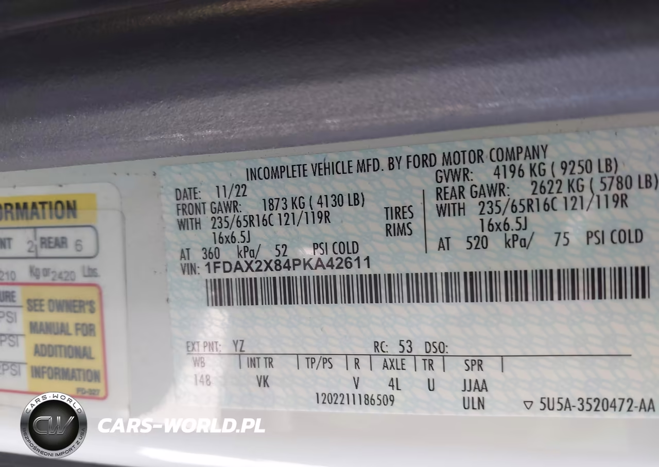 2023 Ford Transit-350 Passenger Van Xl VIN:1FDAX2X84PKA42611 - 9