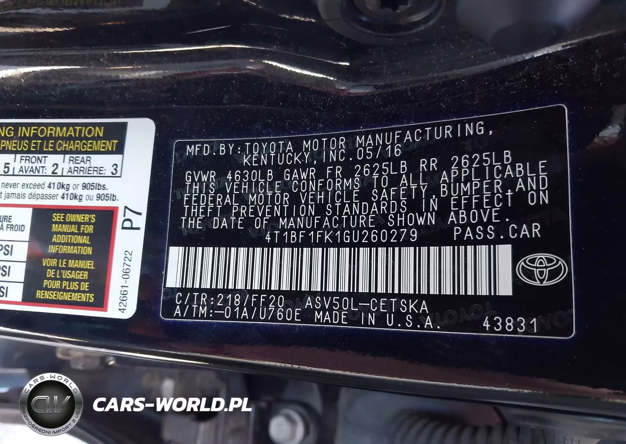 2016 Toyota Camry Se VIN:4T1BF1FK1GU260279 - 9