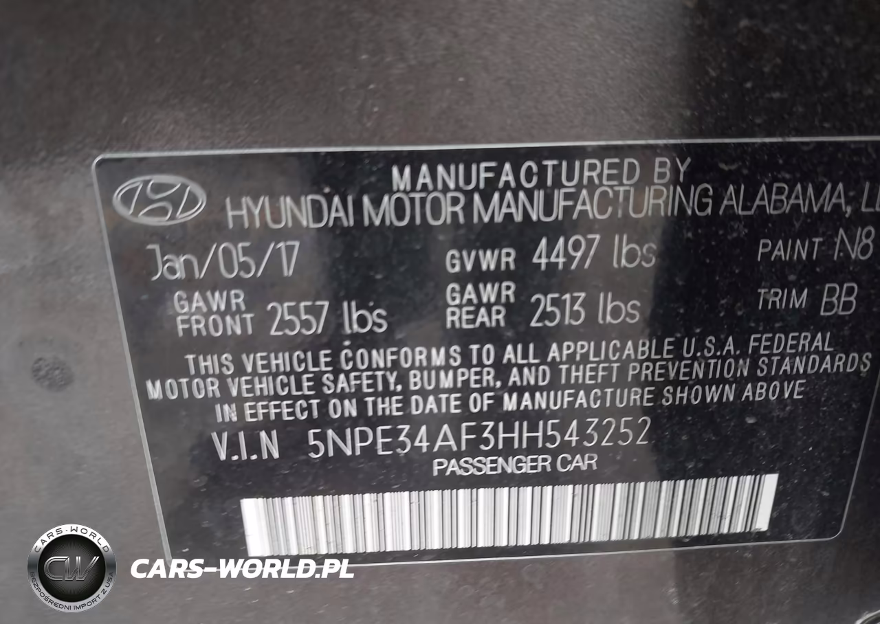 2017 Hyundai Sonata Sport VIN:5NPE34AF3HH543252 - 9