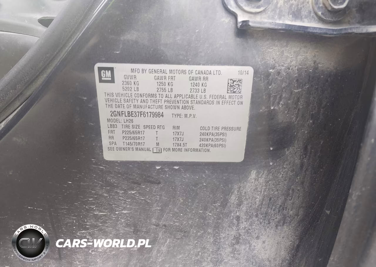 2015 Chevrolet Equinox Lt VIN:2GNFLBE37F6179984 - 9
