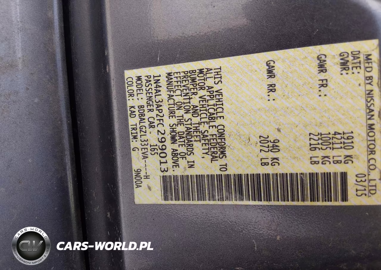 2015 Nissan Altima 2.5 S VIN:1N4AL3AP2FC299013 - 9