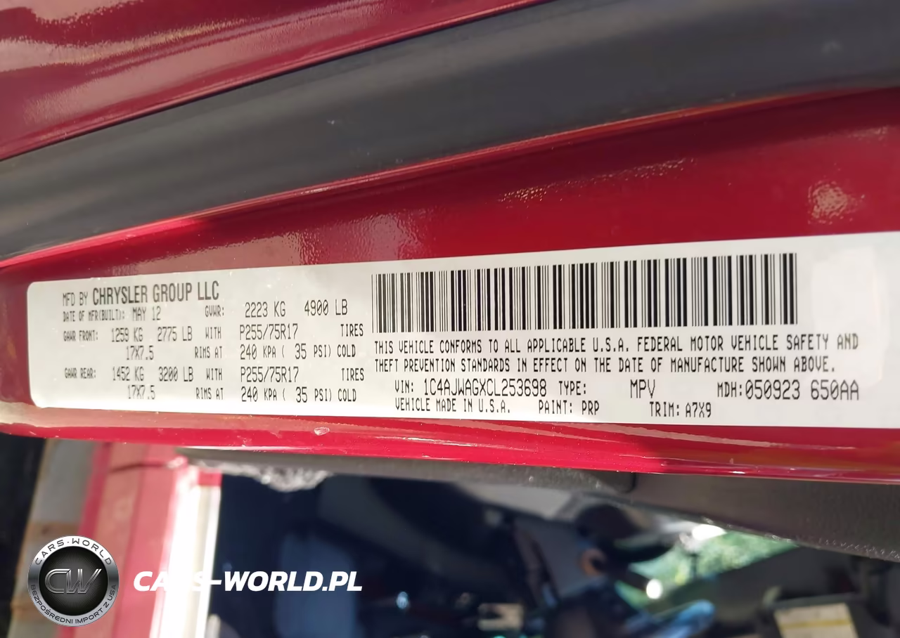 2012 Jeep Wrangler Sport VIN:1C4AJWAGXCL253698 - 9
