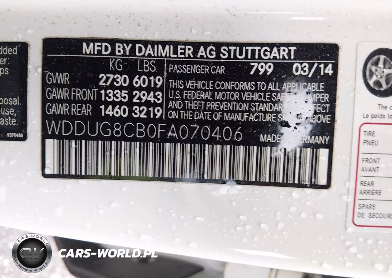 2015 Mercedes-Benz S 550 VIN:WDDUG8CB0FA070406 - 9