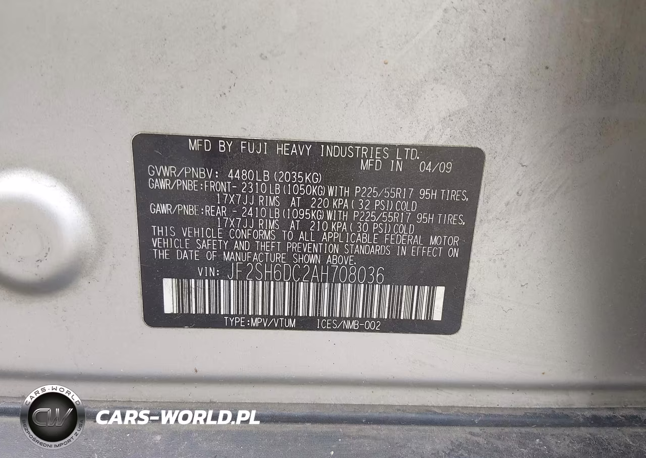 2010 Subaru Forester 2.5X Limited VIN:JF2SH6DC2AH708036 - 9