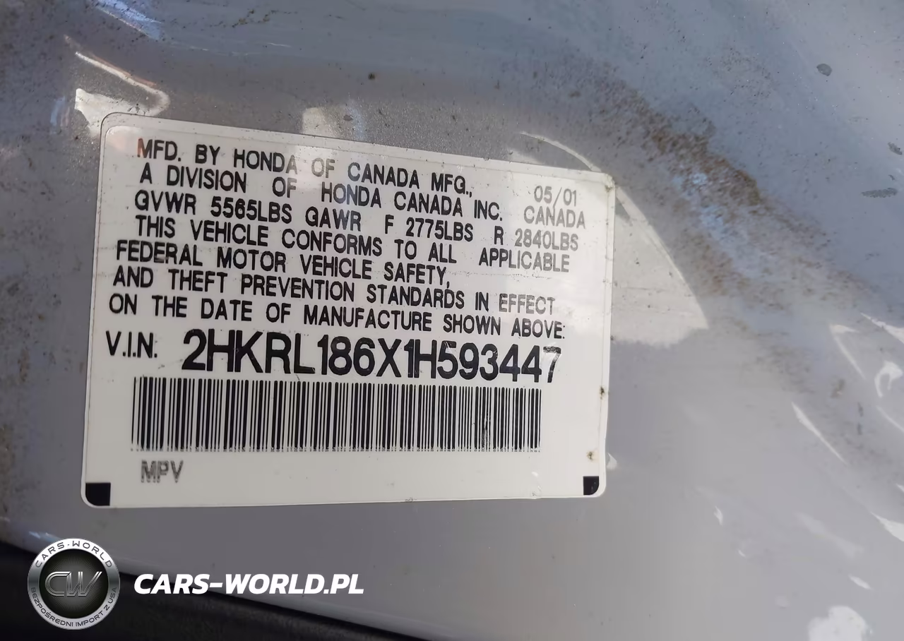2001 Honda Odyssey Ex VIN:2HKRL186X1H593447 - 9