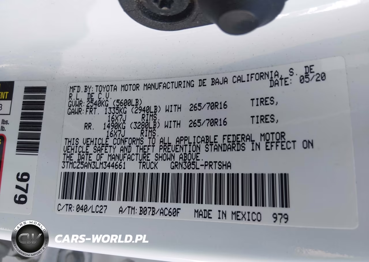 2020 Toyota Tacoma Trd Off-Road VIN:3TMCZ5AN3LM344661 - 9