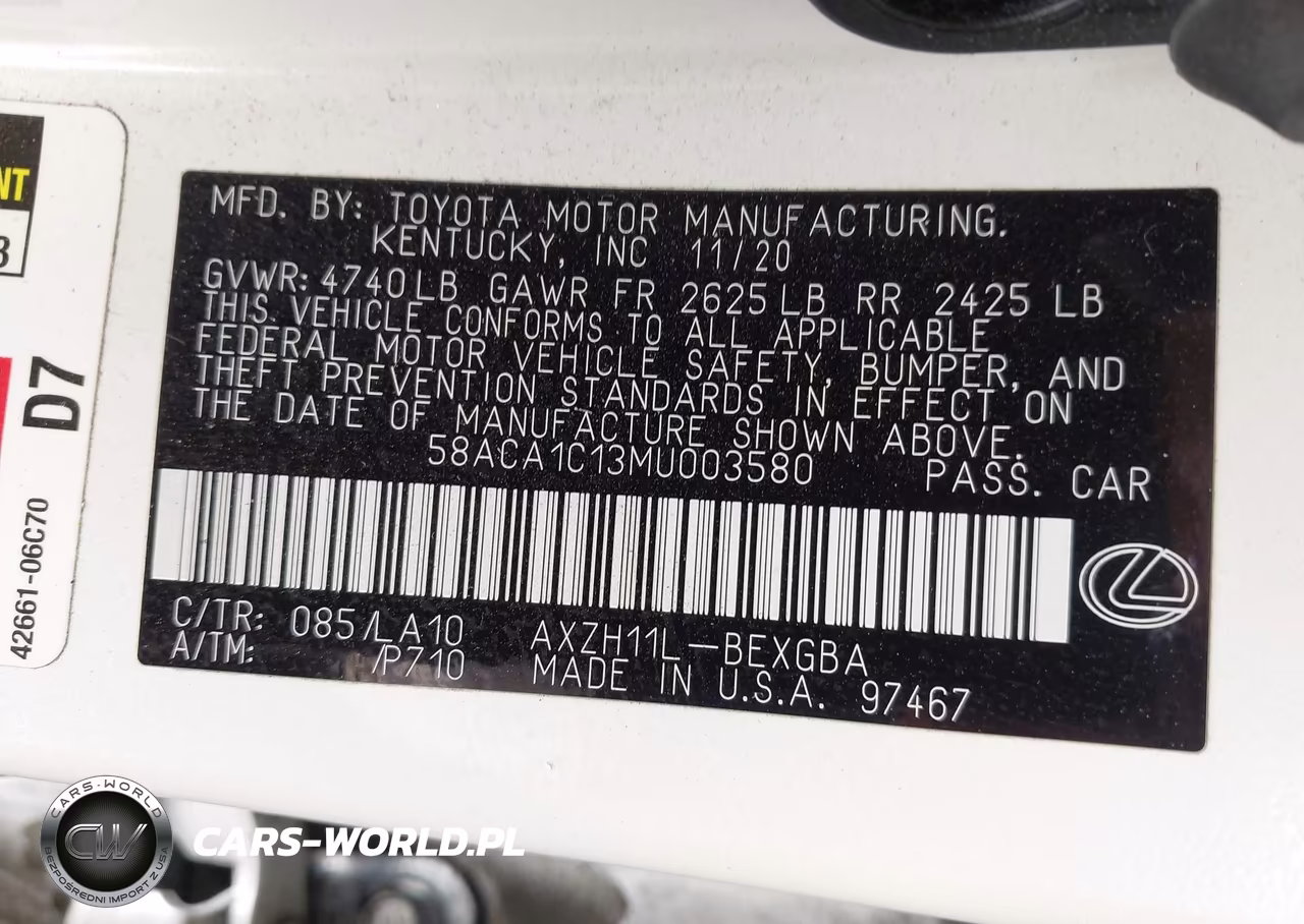 2021 Lexus Es 300H VIN:58ACA1C13MU003580 - 9