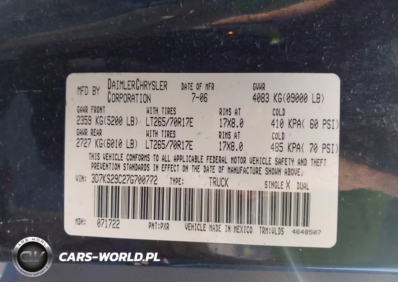 2007 Dodge Ram 2500 Laramie VIN:3D7KS29C27G700772 - 9