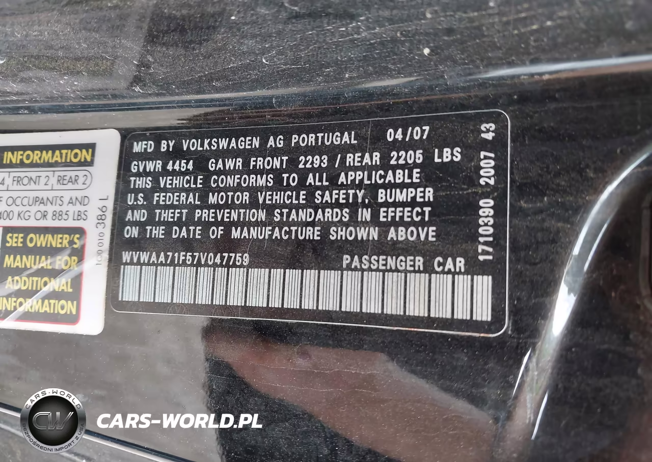 2007 Volkswagen Eos VIN:WVWAA71F57V047759 - 9