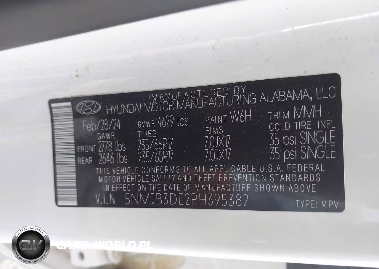 2024 Hyundai Tucson Sel VIN:5NMJB3DE2RH395382 - 7