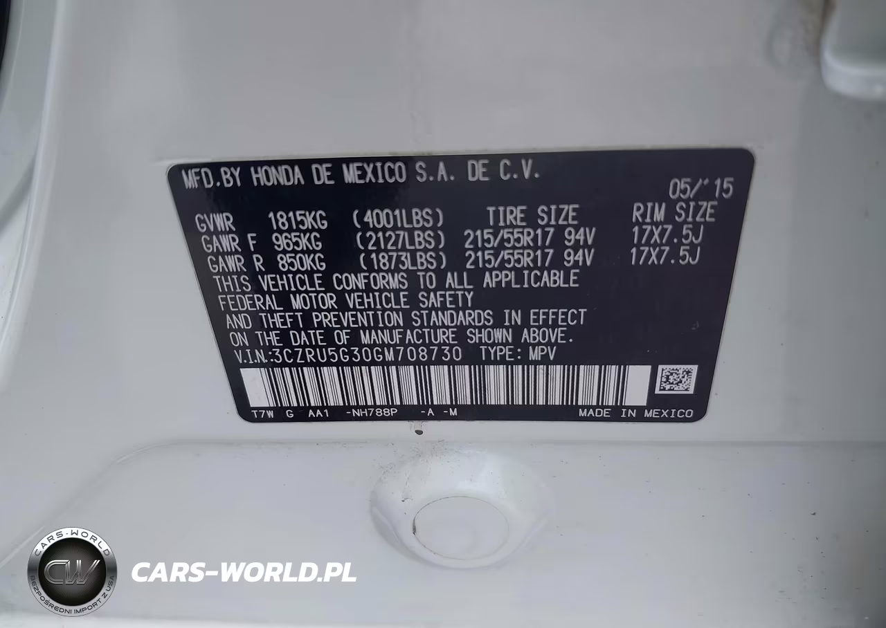 2016 Honda Hr-V Lx VIN:3CZRU5G30GM708730 - 9