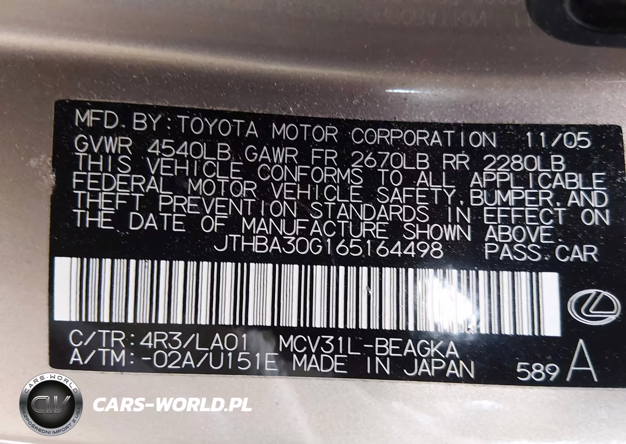 2006 Lexus Es 330 VIN:JTHBA30G165164498 - 9