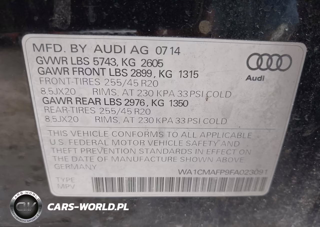 2015 Audi Q5 3.0 Tdi Premium Plus VIN:WA1CMAFP9FA023091 - 9