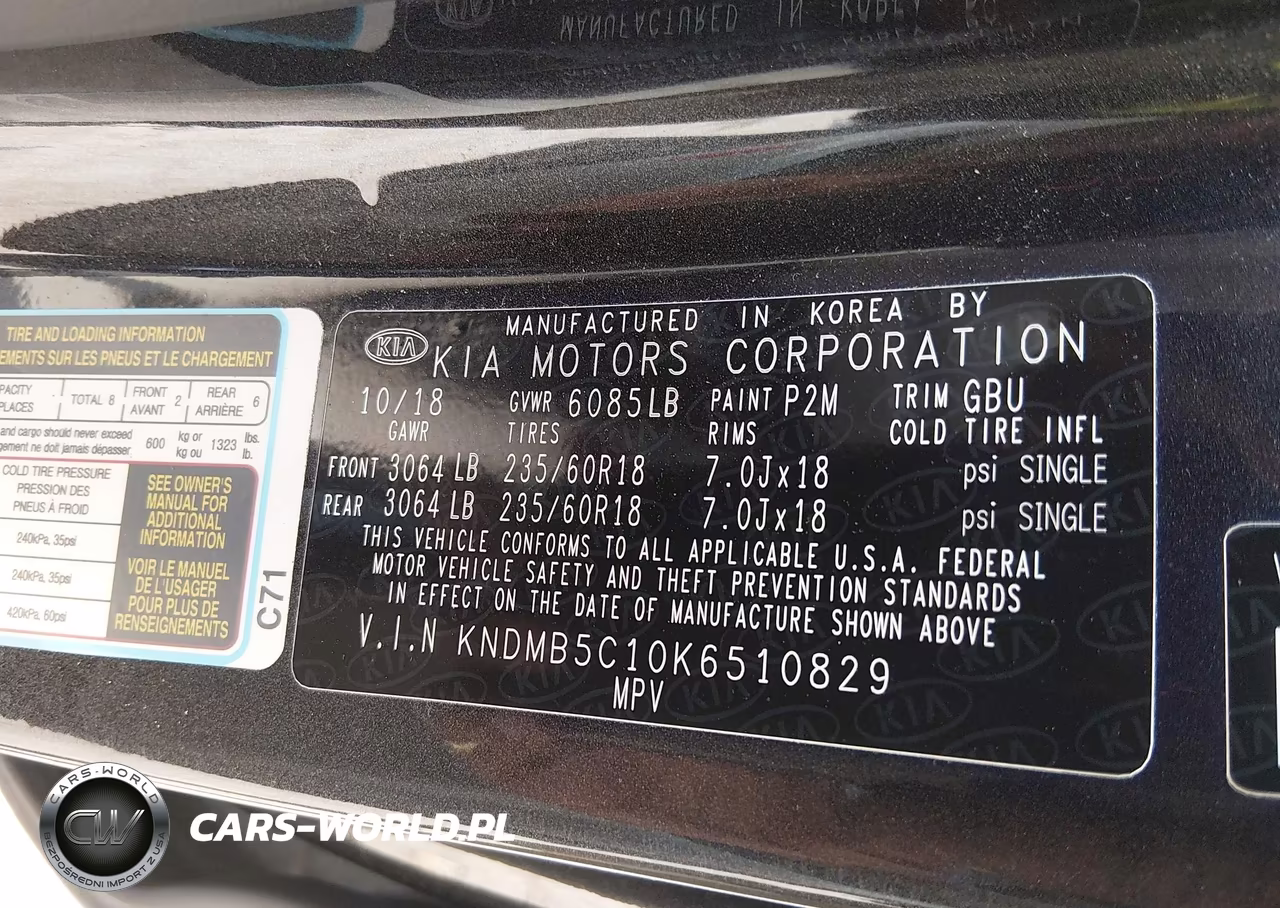 2019 Kia Sedona Ex VIN:KNDMB5C10K6510829 - 9