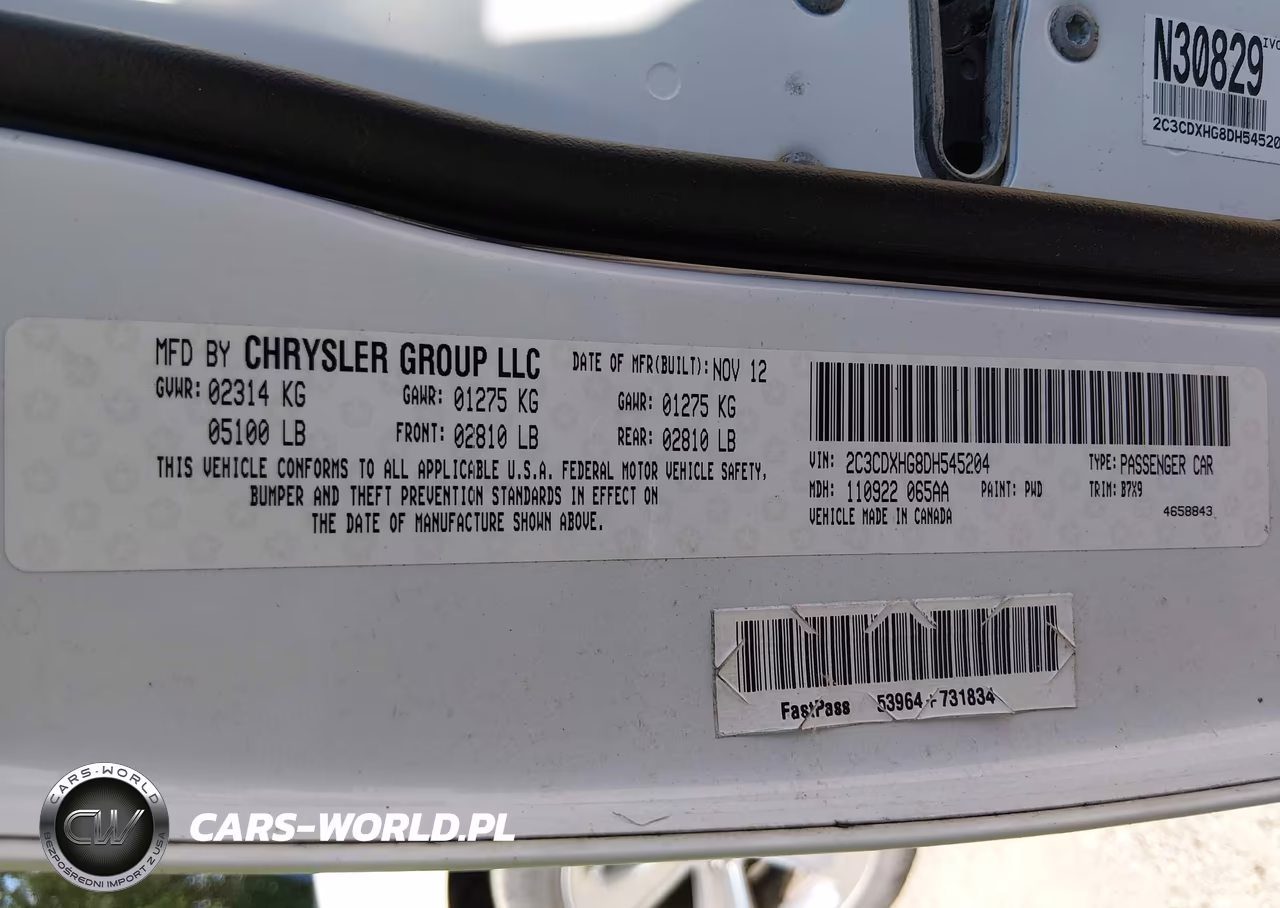 2013 Dodge Charger Sxt VIN:2C3CDXHG8DH545204 - 9
