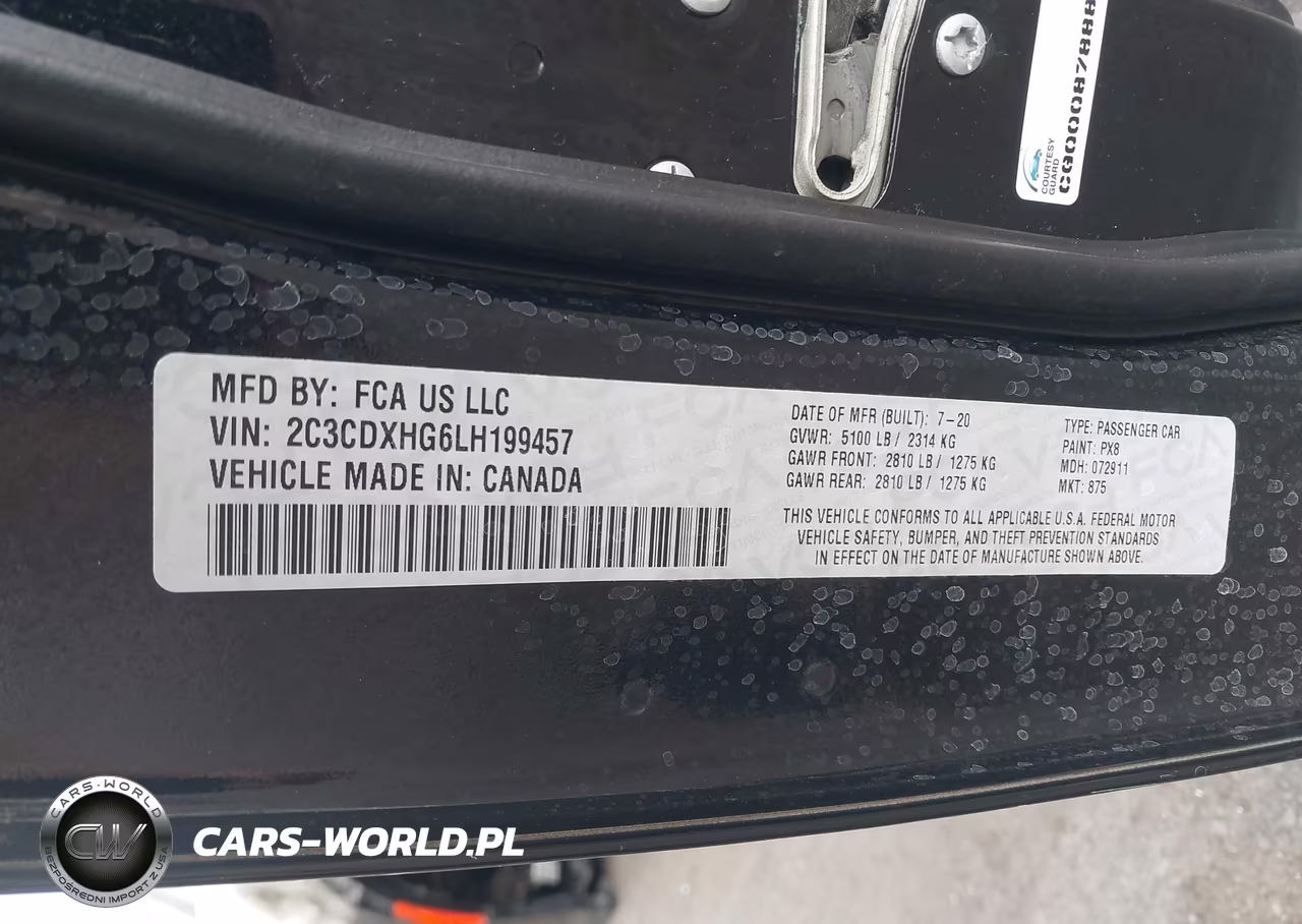 2020 Dodge Charger Gt Rwd VIN:2C3CDXHG6LH199457 - 9