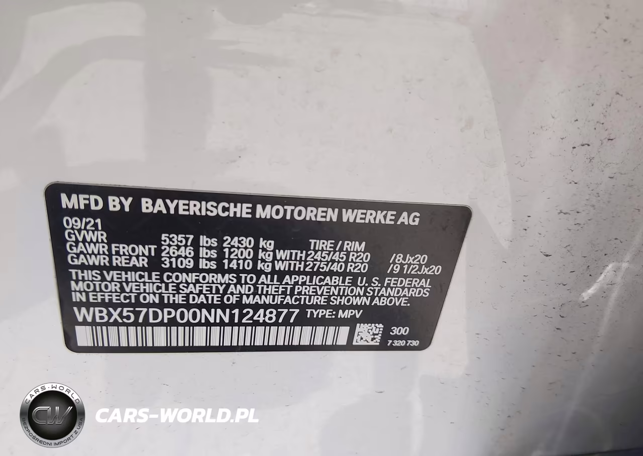 2022 BMW X3 xDrive30I VIN:WBX57DP00NN124877 - 9