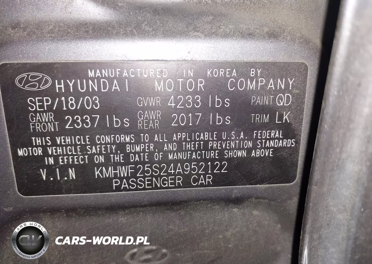 2004 Hyundai Sonata VIN:KMHWF25S24A952122 - 9
