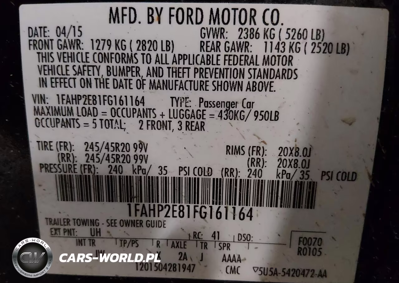 2015 Ford Taurus Sel VIN:1FAHP2E81FG161164 - 9