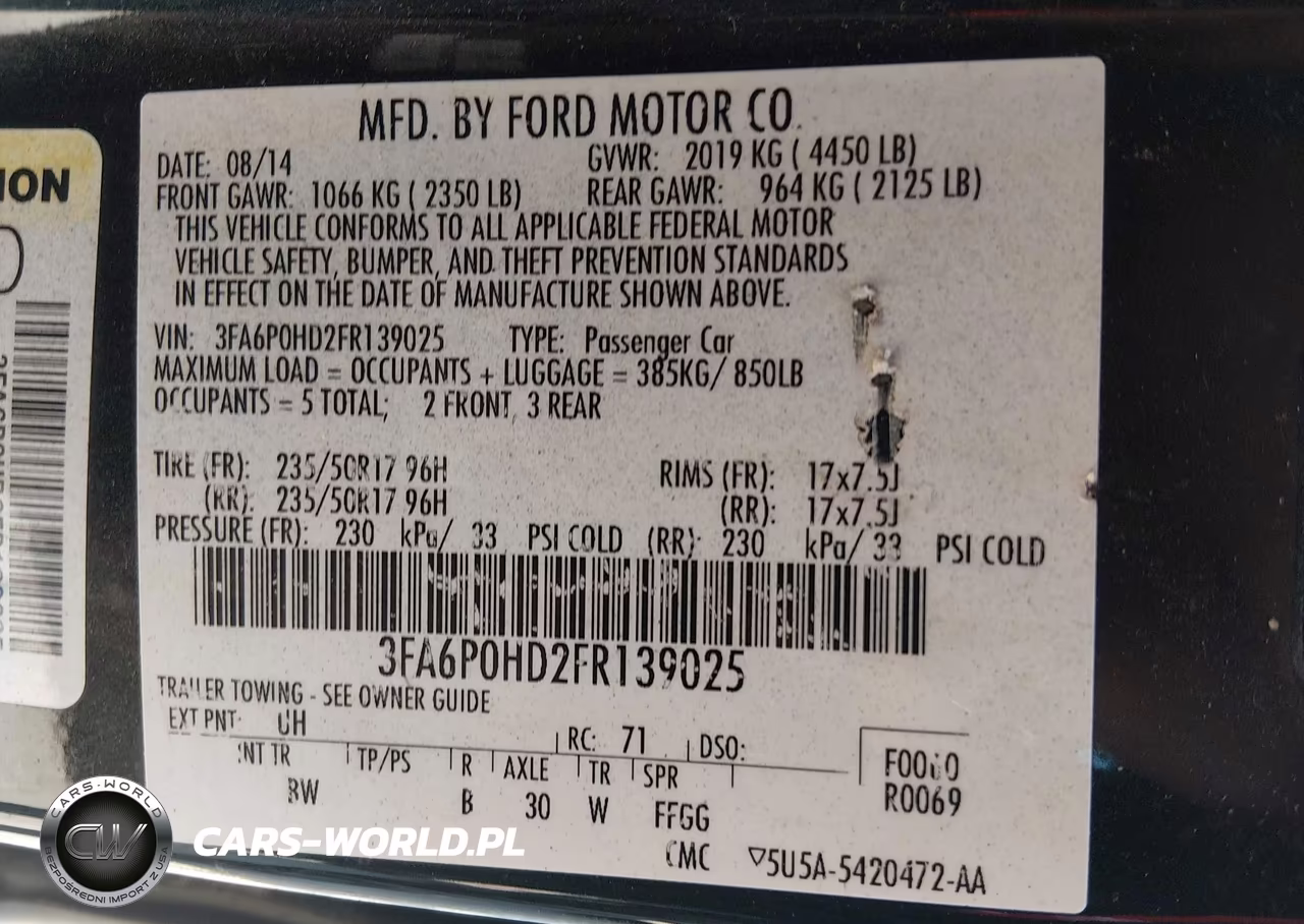 2015 Ford Fusion Se VIN:3FA6P0HD2FR139025 - 9