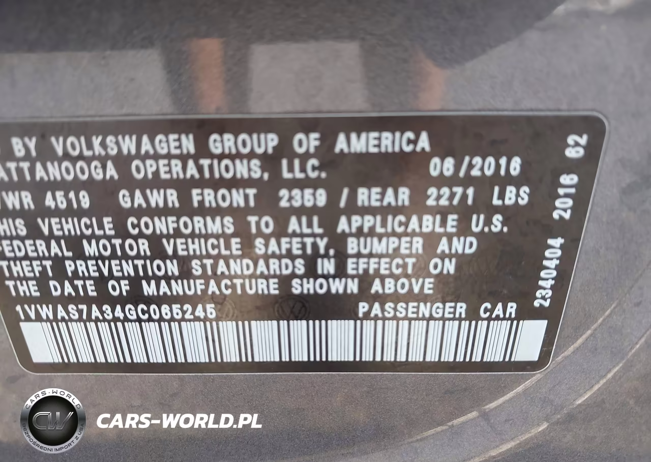 2016 Volkswagen Passat 1.8T R-Line VIN:1VWAS7A34GC065245 - 9