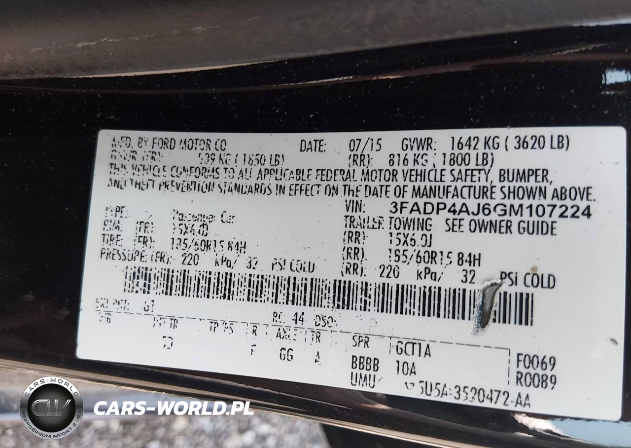 2016 Ford Fiesta S VIN:3FADP4AJ6GM107224 - 9