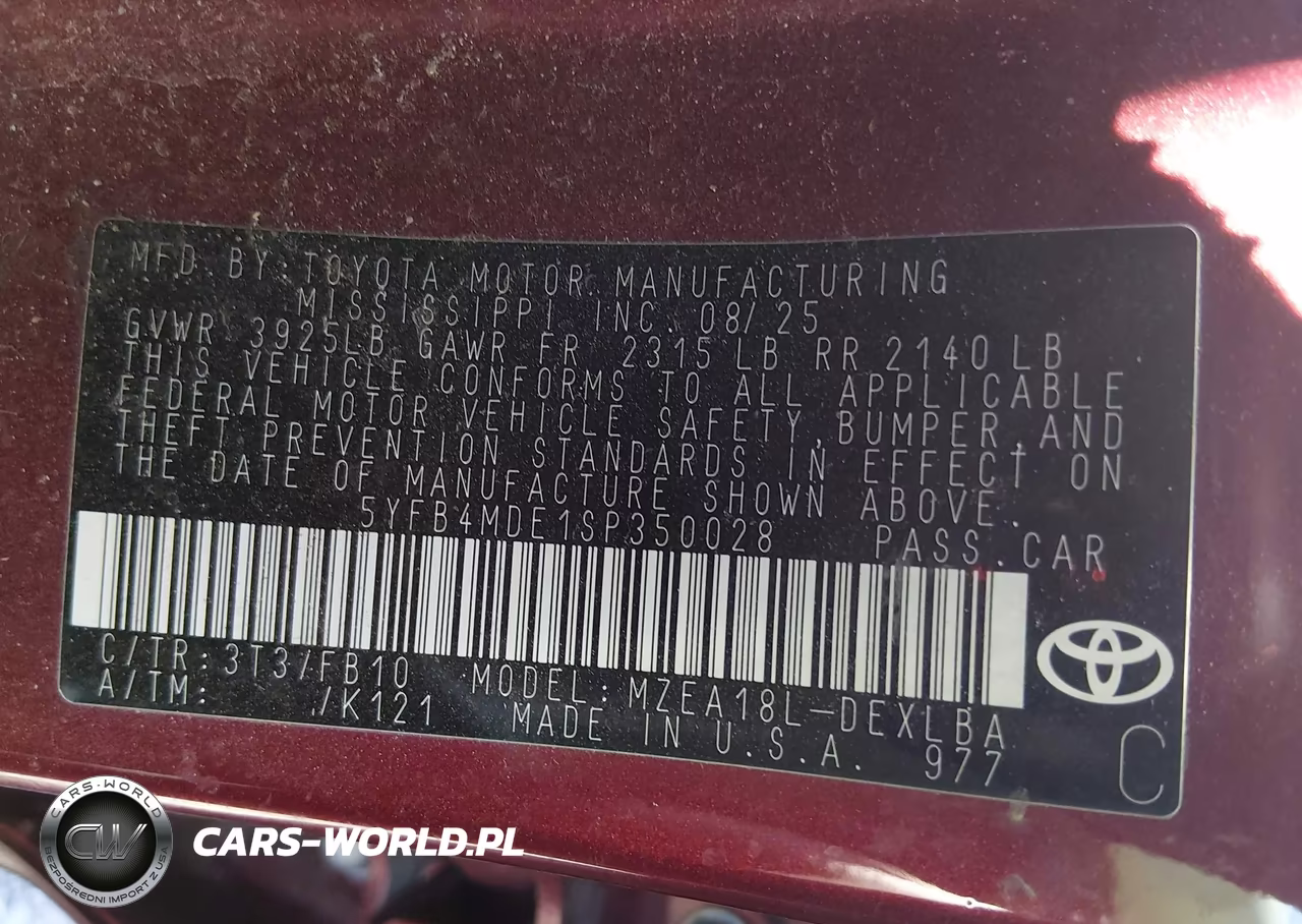 2025 Toyota Corolla Le VIN:5YFB4MDE1SP350028 - 9