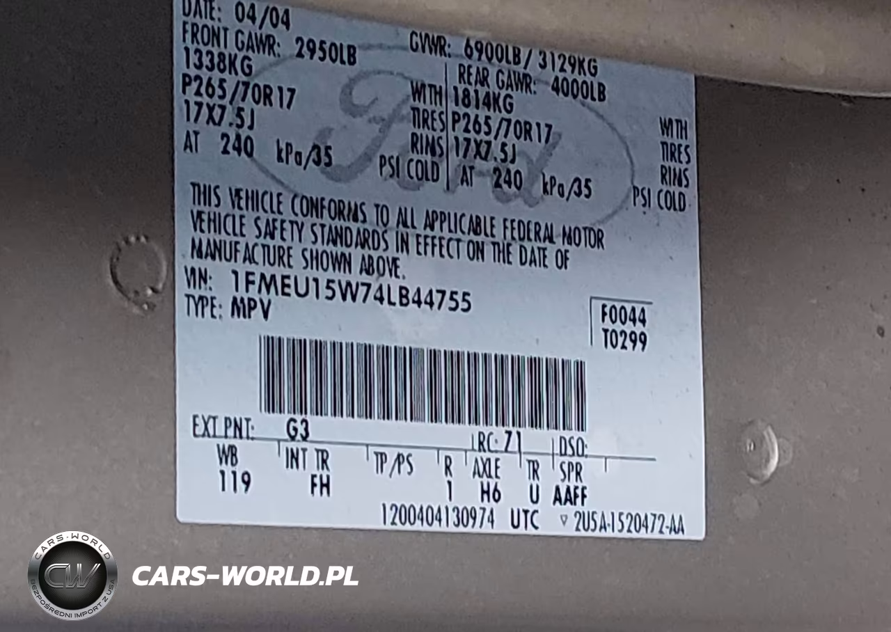 2004 Ford Expedition Xlt VIN:1FMEU15W74LB44755 - 9