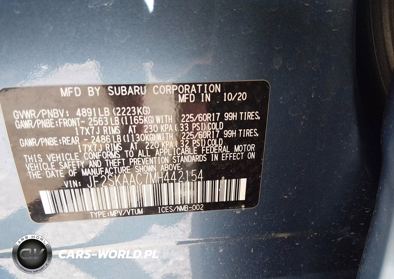 2021 Subaru Forester VIN:JF2SKAAC7MH442154 - 9