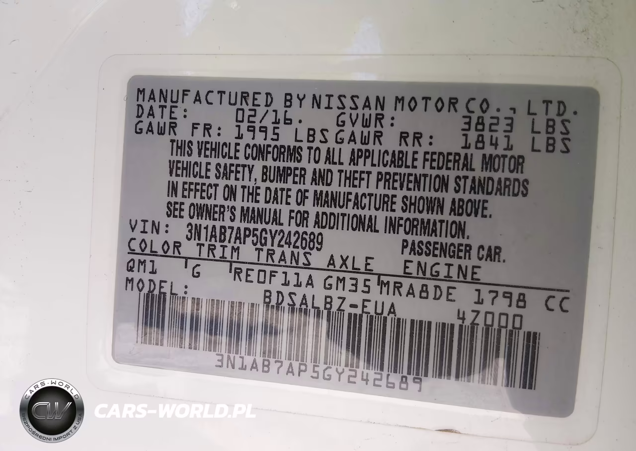 2016 Nissan Sentra S VIN:3N1AB7AP5GY242689 - 9