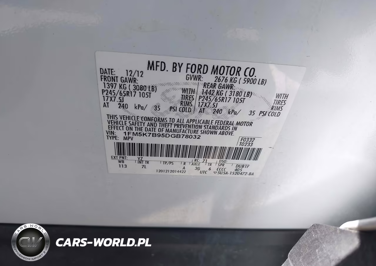 2013 Ford Explorer VIN:1FM5K7B95DGB78032 - 9