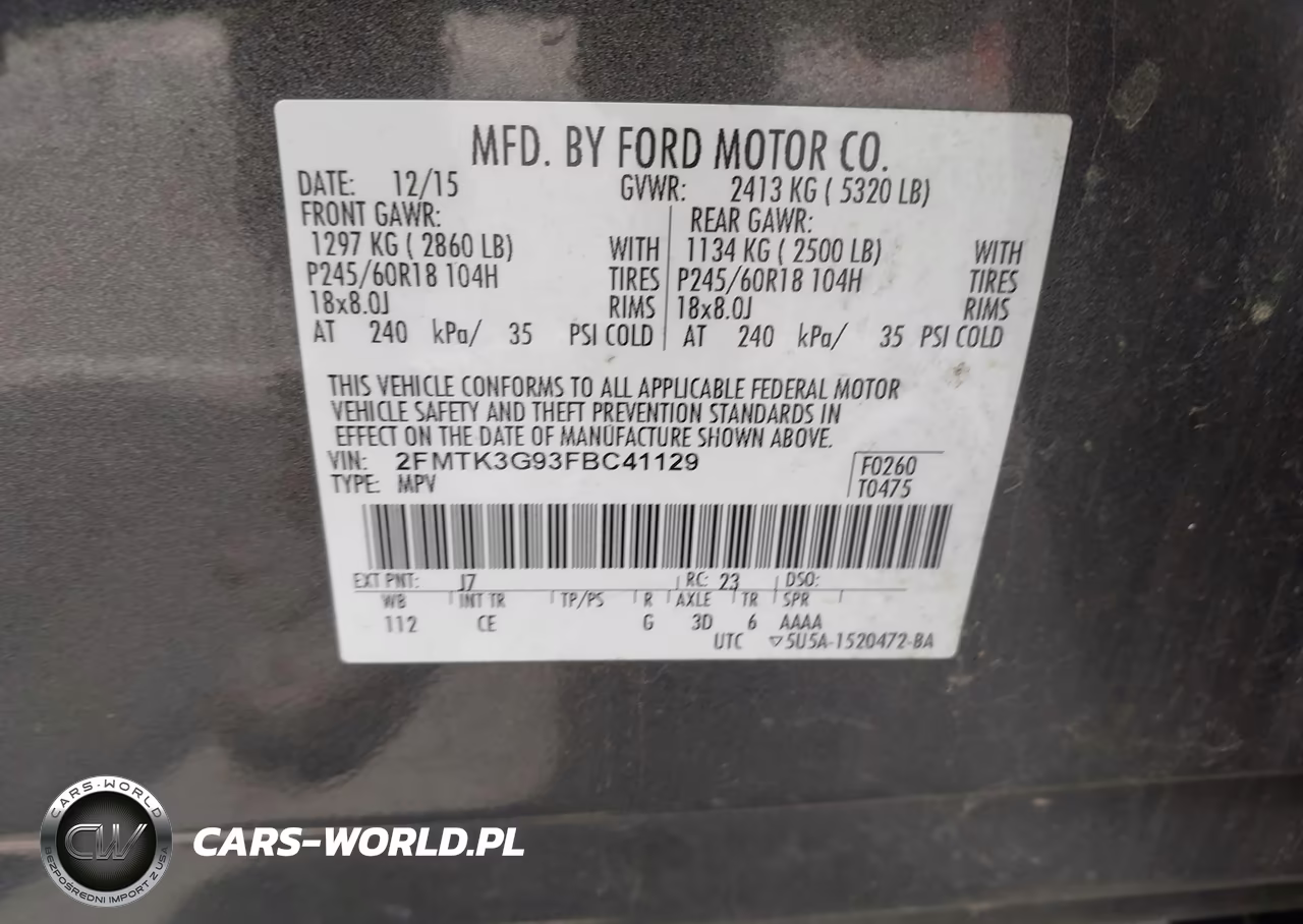 2015 Ford Edge Se VIN:2FMTK3G93FBC41129 - 9