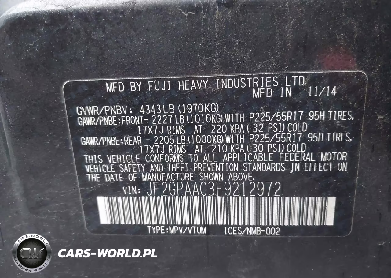 2015 Subaru Xv Crosstrek 2.0I VIN:JF2GPAAC3F9212972 - 9