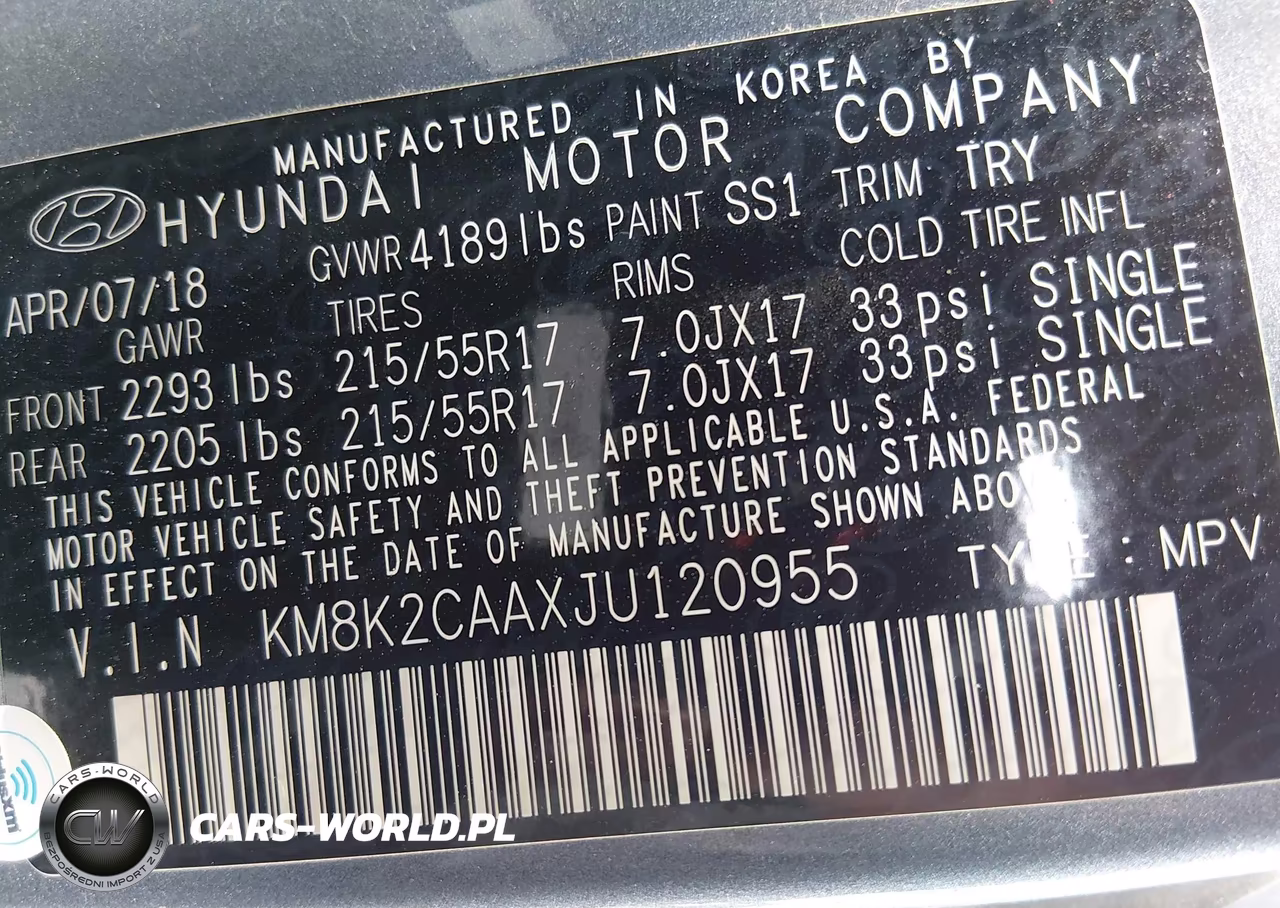 2018 Hyundai Kona Sel VIN:KM8K2CAAXJU120955 - 9