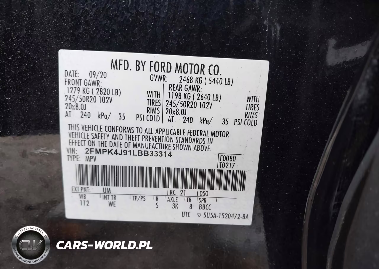 2020 Ford Edge St Line VIN:2FMPK4J91LBB33314 - 9