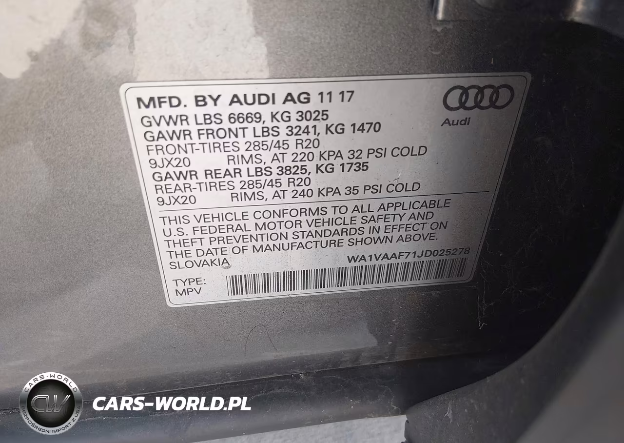 2018 Audi Q7 3.0T Premium VIN:WA1VAAF71JD025278 - 9