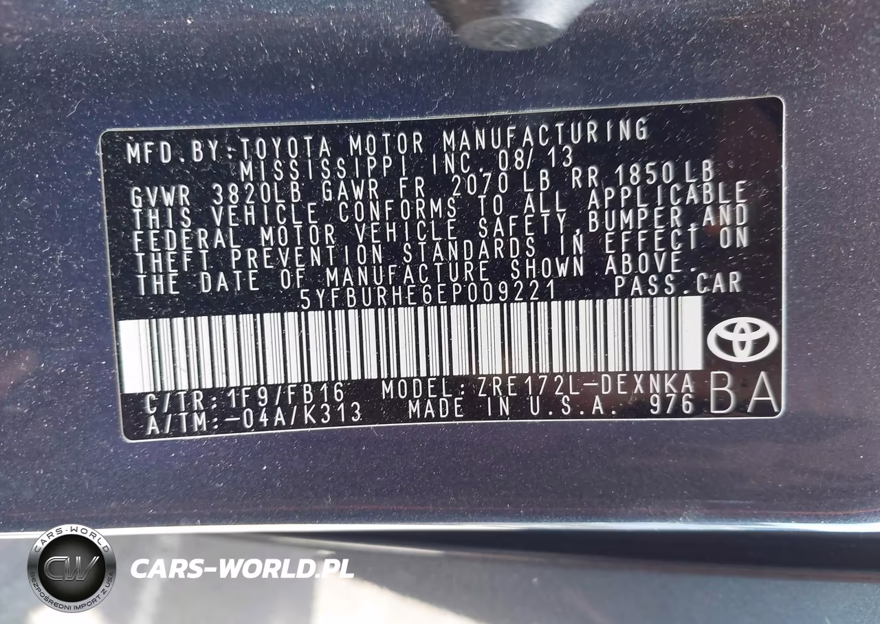 2014 Toyota Corolla Le-Le Plus-Le Premium VIN:5YFBURHE6EP009221 - 9