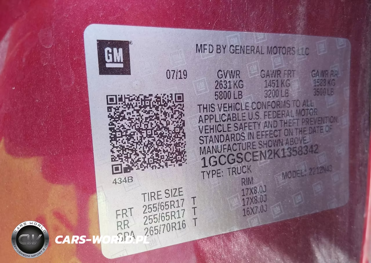 2019 Chevrolet Colorado Lt VIN:1GCGSCEN2K1358342 - 9
