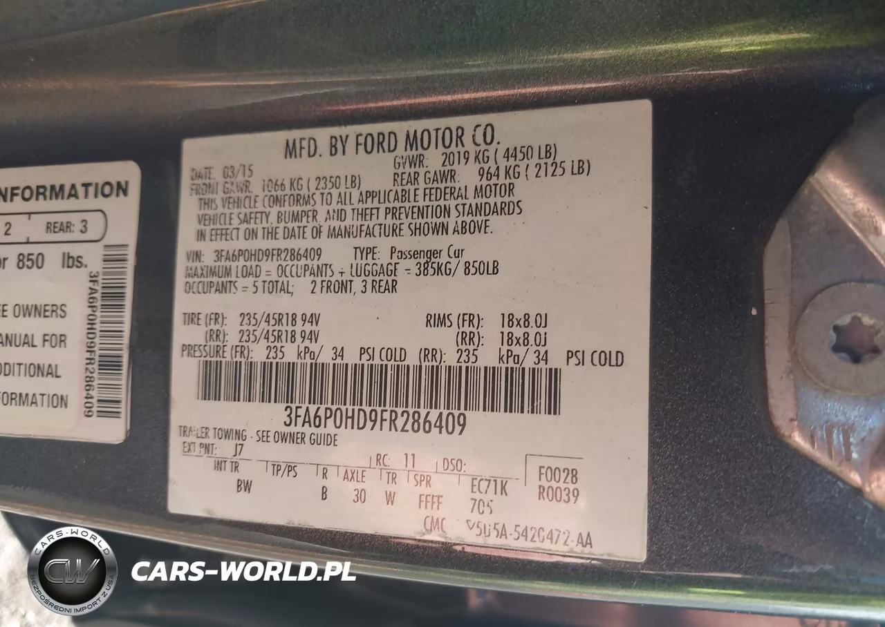 2015 Ford Fusion Se VIN:3FA6P0HD9FR286409 - 9