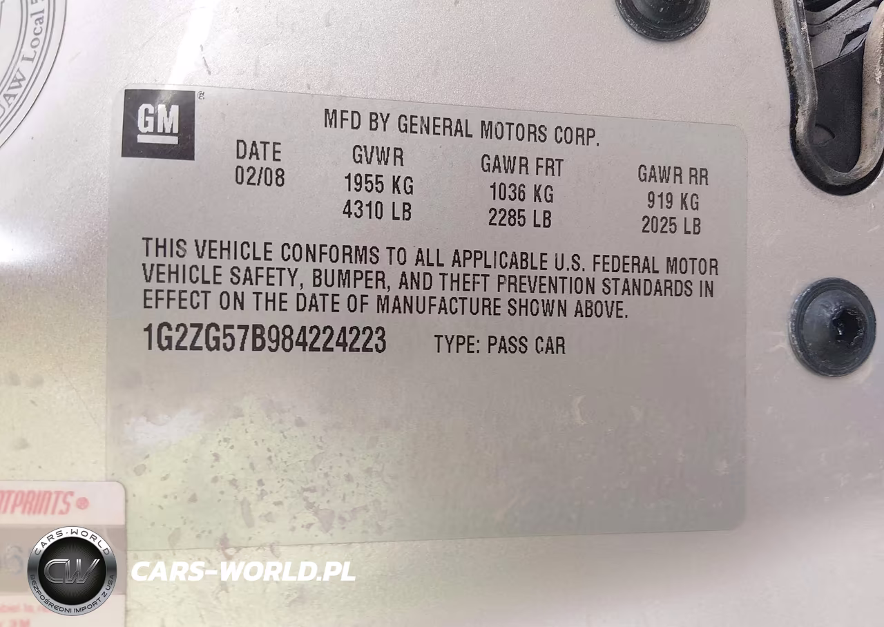 2008 Pontiac G6 VIN:1G2ZG57B984224223 - 9