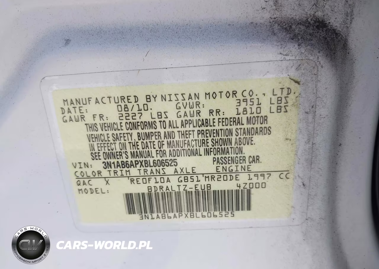 2011 Nissan Sentra 2.0S VIN:3N1AB6APXBL606525 - 9