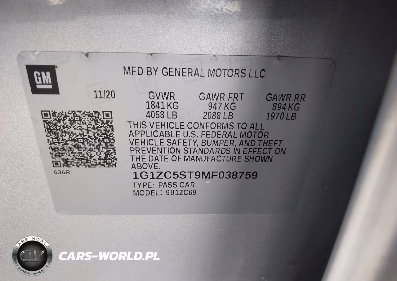 2021 Chevrolet Malibu Fwd 1Fl VIN:1G1ZC5ST9MF038759 - 9