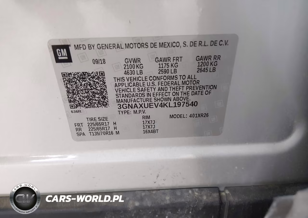 2019 Chevrolet Equinox Lt VIN:3GNAXUEV4KL197540 - 9