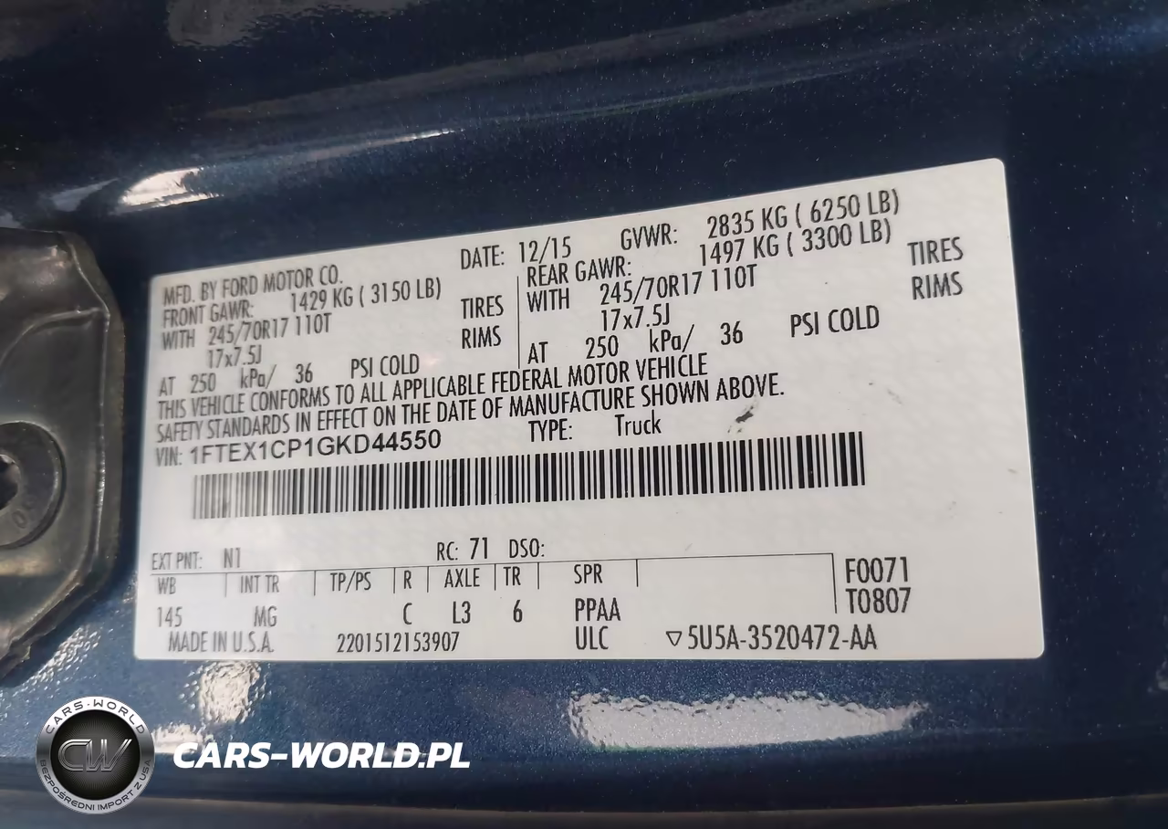 2016 Ford F-150 Lariat-Xl-Xlt VIN:1FTEX1CP1GKD44550 - 9