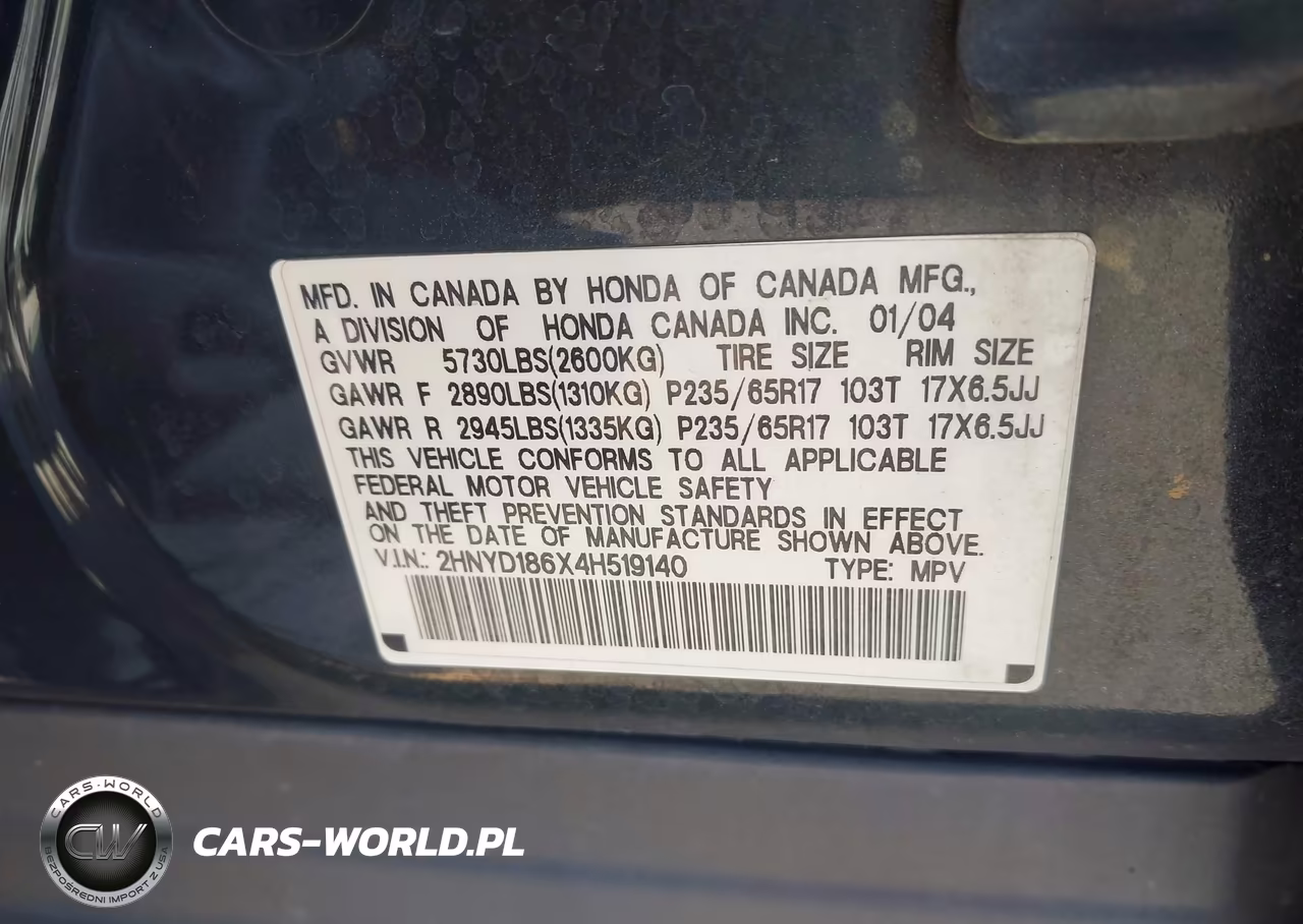 2004 Acura Mdx VIN:2HNYD186X4H519140 - 9