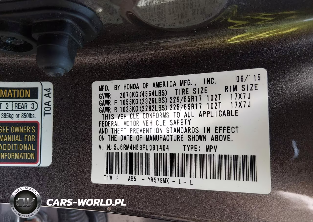 2015 Honda Cr-V Ex VIN:5J6RM4H59FL091404 - 9