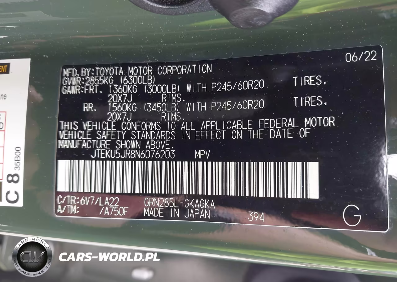 2022 Toyota 4Runner Limited VIN:JTEKU5JR8N6076203 - 9