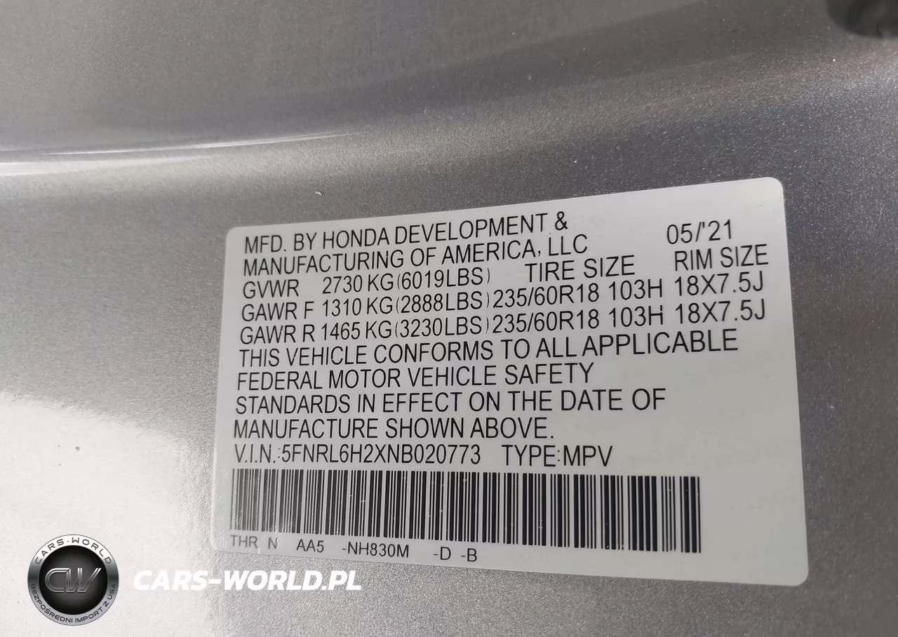 2022 Honda Odyssey Lx VIN:5FNRL6H2XNB020773 - 9