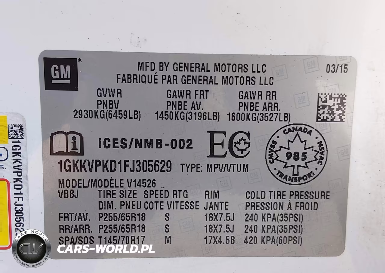 2015 GMC Acadia Sle-2 VIN:1GKKVPKD1FJ305629 - 9