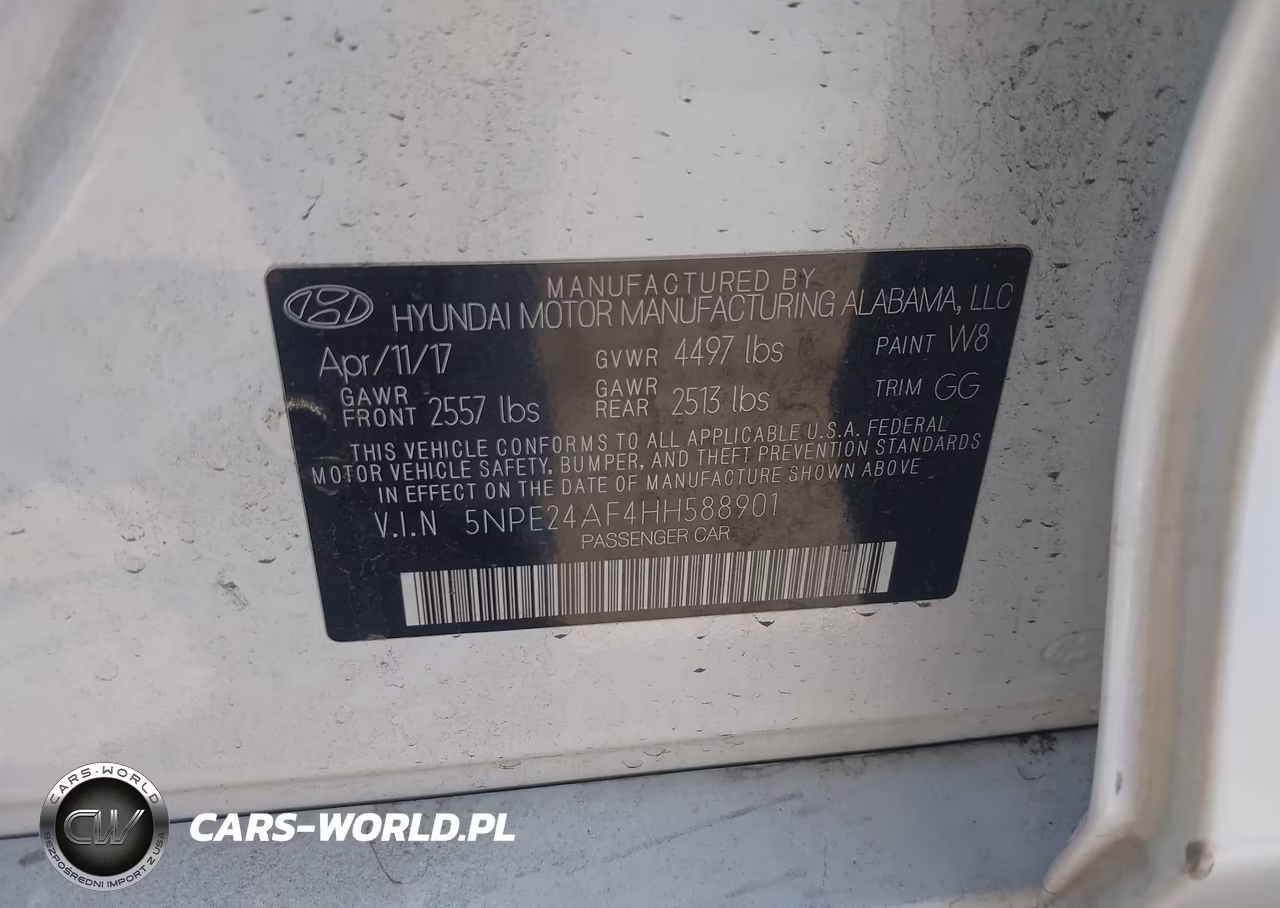 2017 Hyundai Sonata VIN:5NPE24AF4HH588901 - 9